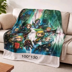 The Legend of Zelda Link Character Collection Soft Flannel Throw Blanket